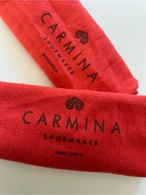 CARMINA Shoemaker Mallorca Red Felted Shoe Dust Bags (Pair) 7 x 14.5